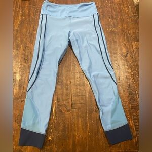 ZYIA light blue leggings with navy accent. Size 6-8.  Like new!